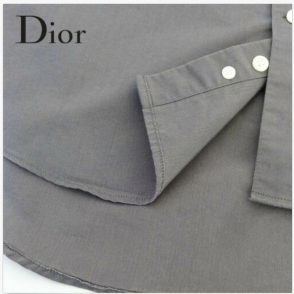 Christian Dior Mens Shirt Gray Casual S15 34/35 - Picture 6 of 6